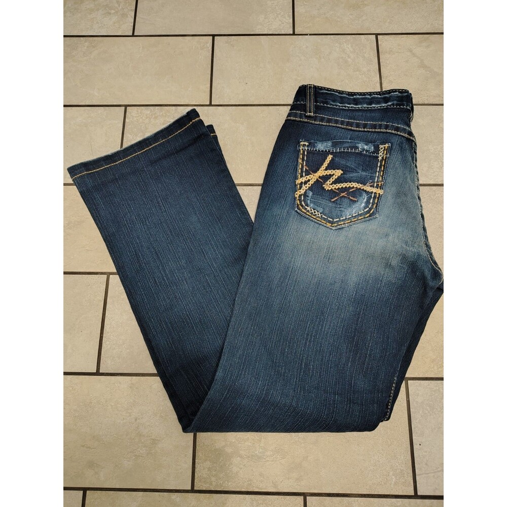 BKE Buckle Kate Jeans Womens 31 x 31.5 Bootcut dark wash stretch denim low rise